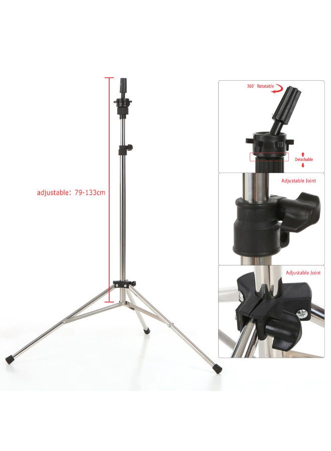 ANSELF Adjustable Wig Head Tripod Silver/Black 79-133cm - Image 3