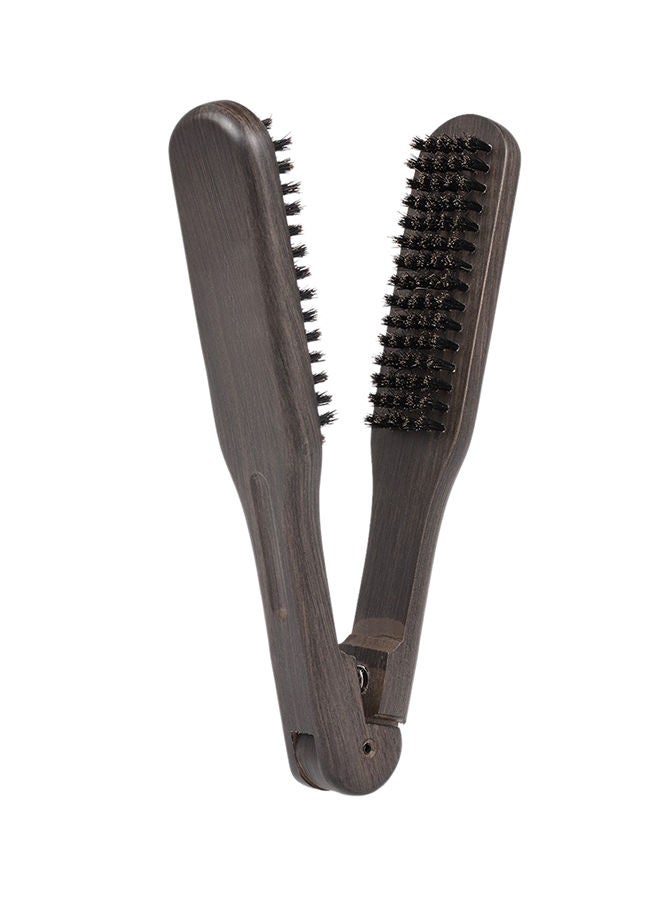 V-Shape Double Sided Hair Straightening Brush Black - Image 1