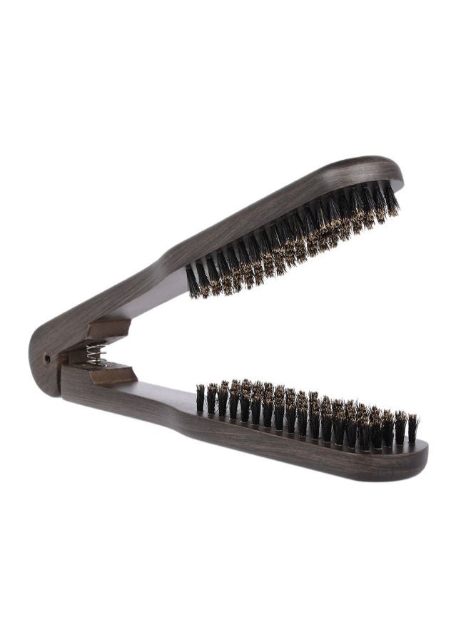 V-Shape Double Sided Hair Straightening Brush Black - Image 2