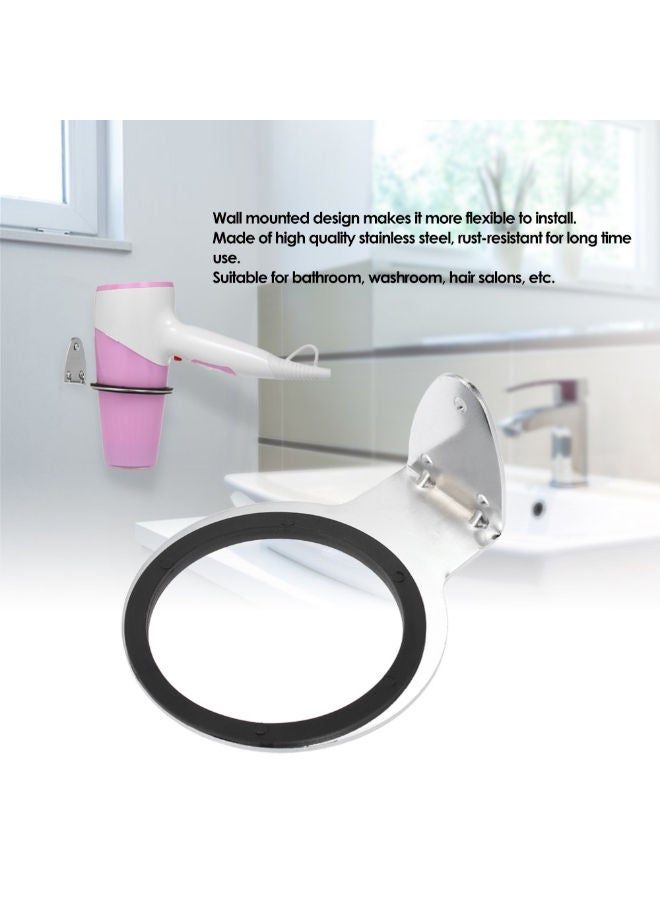 Wall Mount Hair Dryer Holder Silver - Image 2
