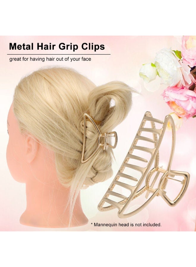 Metal Grip Hair Claw Clip Rose Gold - Image 4