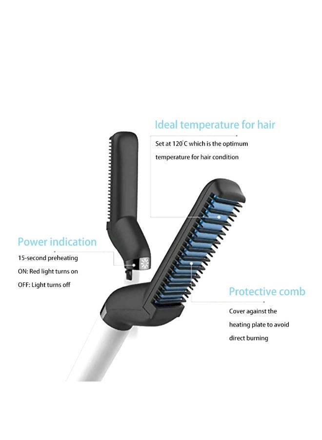 Quick Beard Straightener Styler Comb Black/White - Image 2