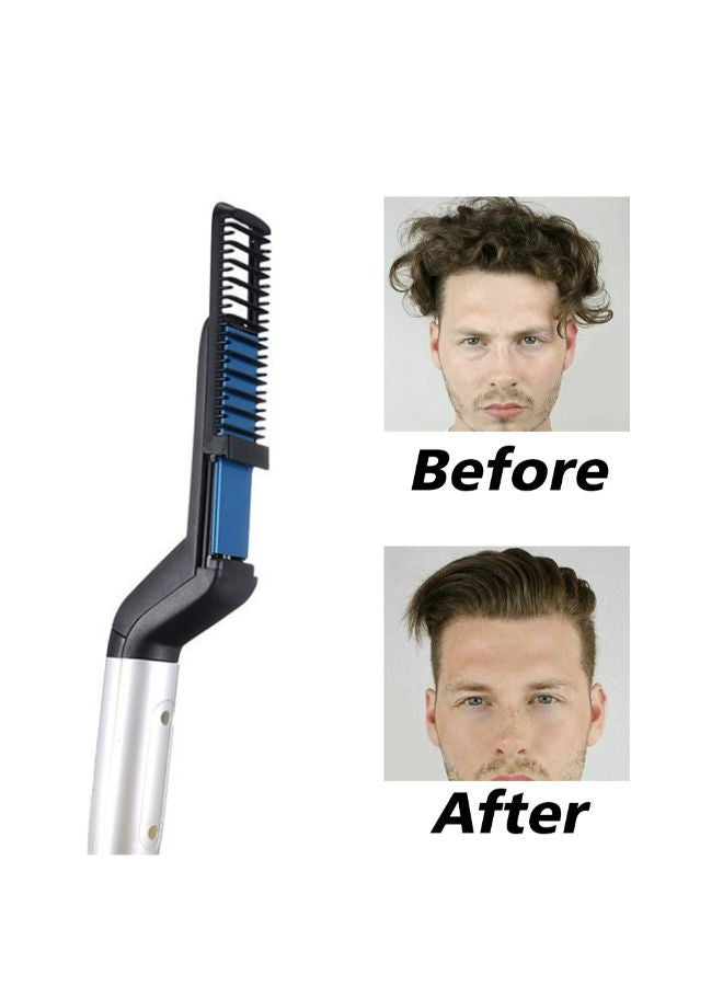 Quick Beard Straightener Styler Comb Black/White - Image 4