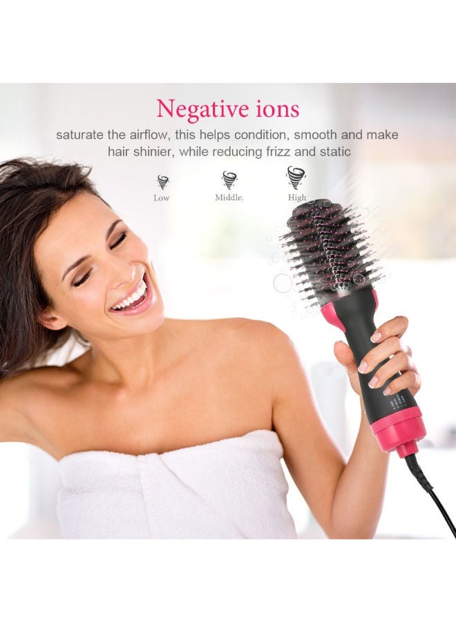 Generic Multi-Functional Hair Dryer And Volumizer Roller Comb Pink/Black - Image 2