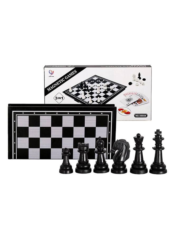 مجموعة لعبة  الشطرنج المغناطيسي والداما مع الطاولة 3 في 1 - Image 1