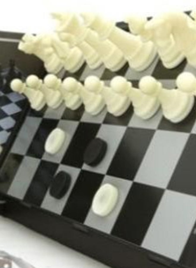 3-In-1 Magnetic Chess And Checkers With Backgammon Game Set - Image 2