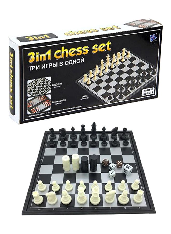 مجموعة لعبة  الشطرنج المغناطيسي والداما مع الطاولة 3 في 1 33سم - Image 1