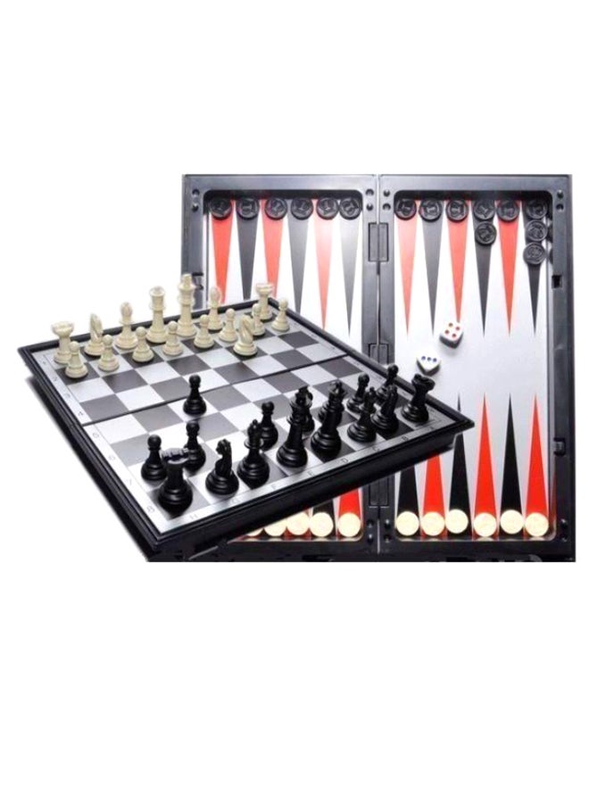 مجموعة لعبة  الشطرنج المغناطيسي والداما مع الطاولة 3 في 1 33سم - Image 2