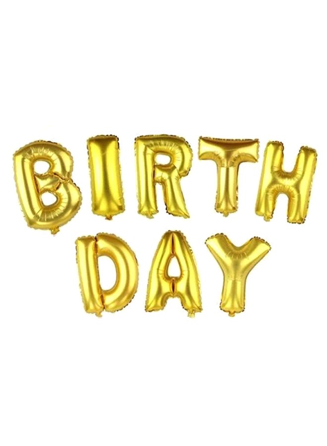 طقم بالونات من القصدير بتصميم حروف عبارة "Happy Birthday" مكون من 13 قطعة 16بوصة - Image 2