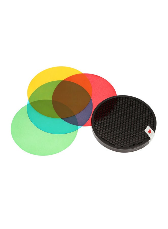 Godox Color Filter Gel Pack With Honeycomb Grid Cover Reflector Kit Multicolour - Image 1
