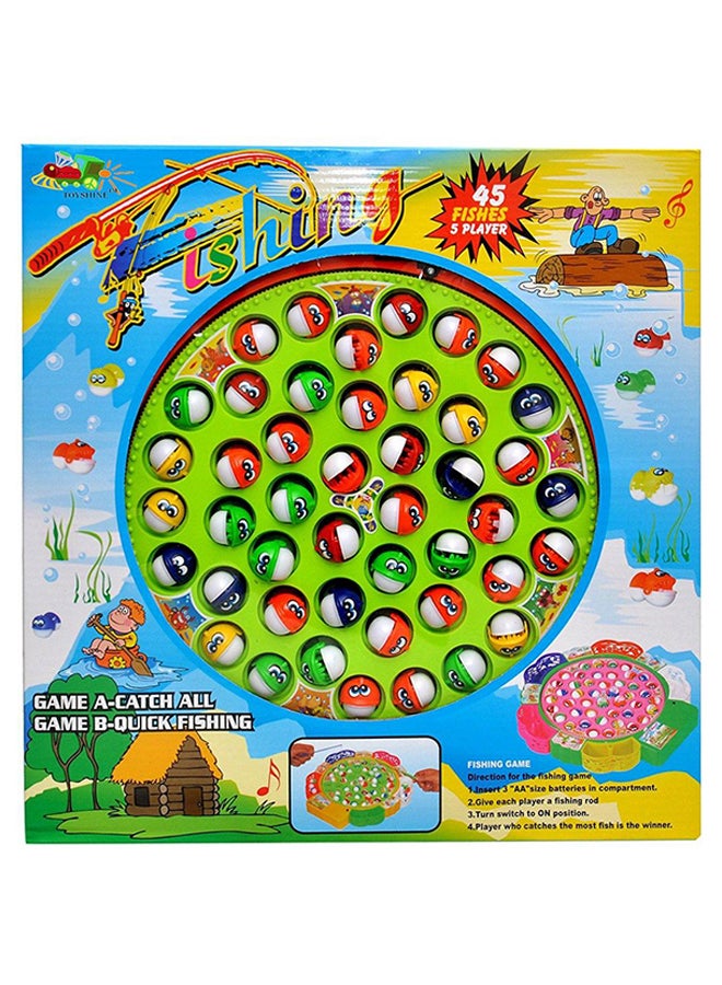 Generic 45-Piece Musical Rotating Fishing Game Set 33 x 34cm  - Image 2