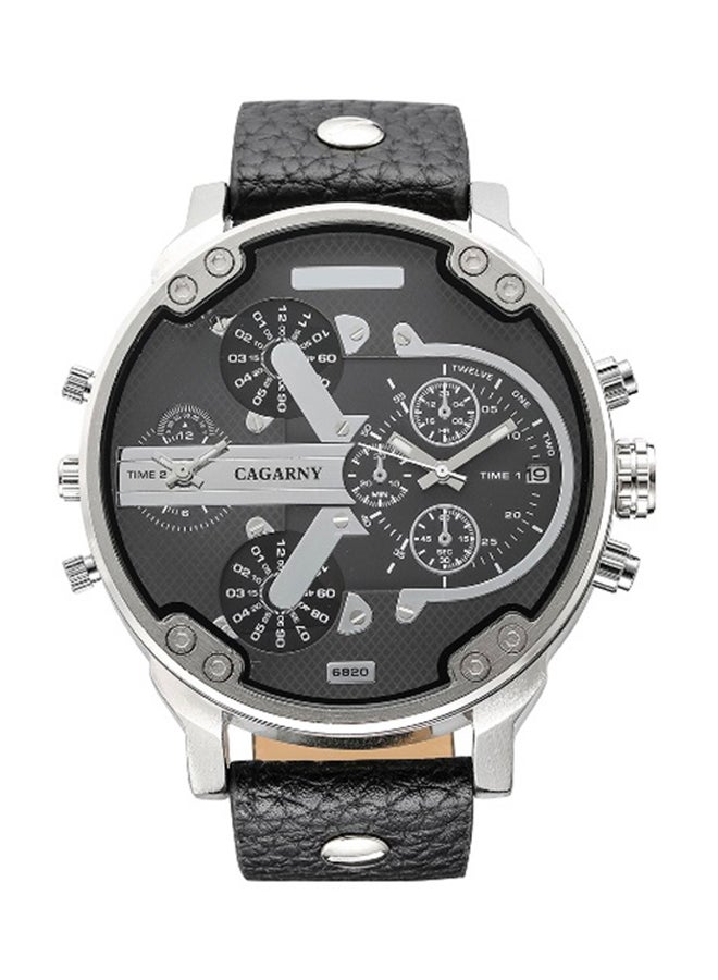 كاجارني ساعة يد بعقارب وسوار من الجلد طراز 6820 للرجال - Image 1