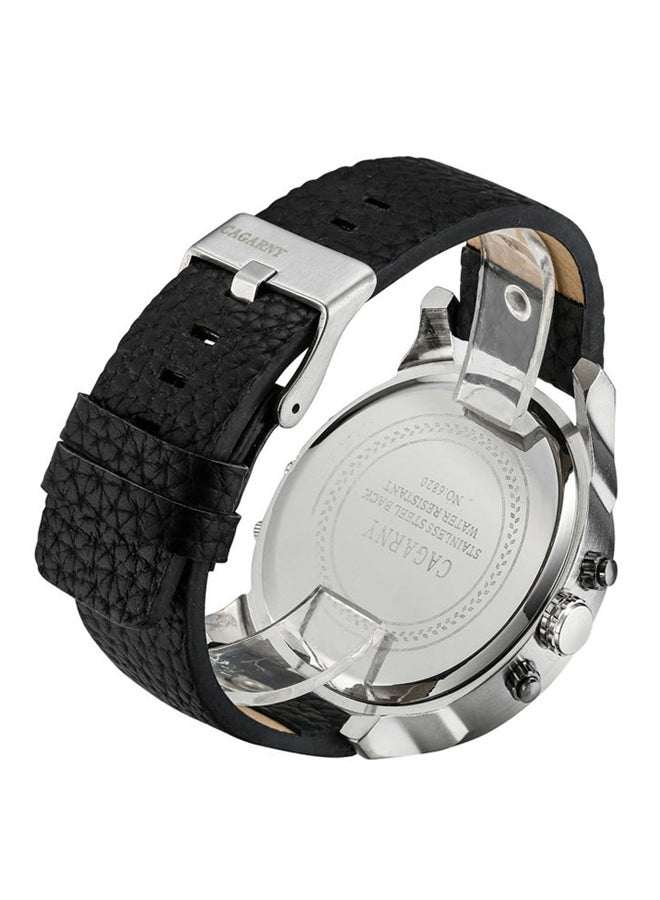 كاجارني ساعة يد بعقارب وسوار من الجلد طراز 6820 للرجال - Image 2