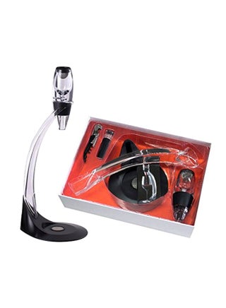 6-Piece Decanter Wine Aerator With Stand Clear/Black 9.8x3.6x13.5inch - v1585892974/N36474924A_1