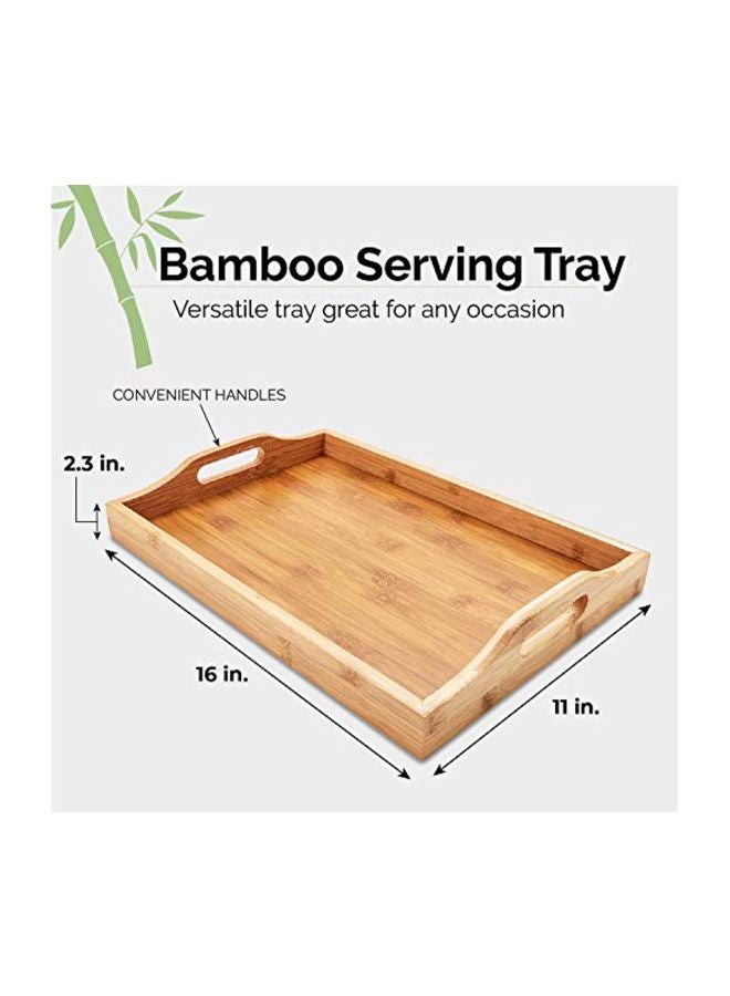 Juvale Wooden Serving Tray Light Brown 16.7x12.4x3inch - Image 3