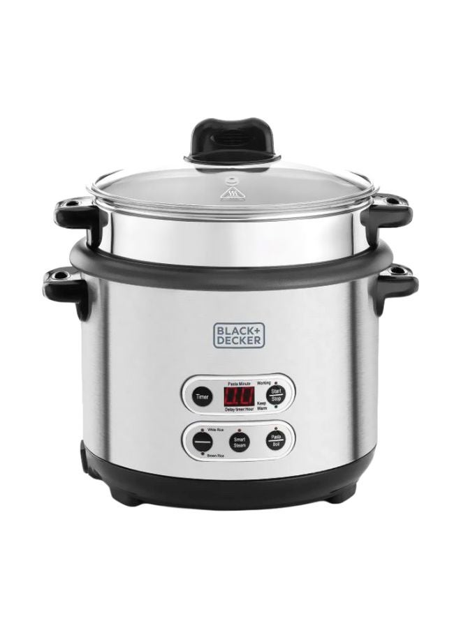 BLACK+DECKER - Rice And Pasta Cooker 1.8L RPC1800-B5 Silver/Black - Image 1