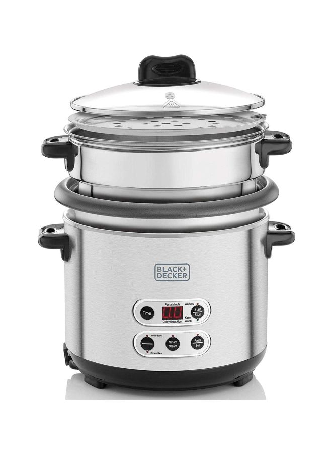 BLACK+DECKER - Rice And Pasta Cooker 1.8L RPC1800-B5 Silver/Black - Image 1