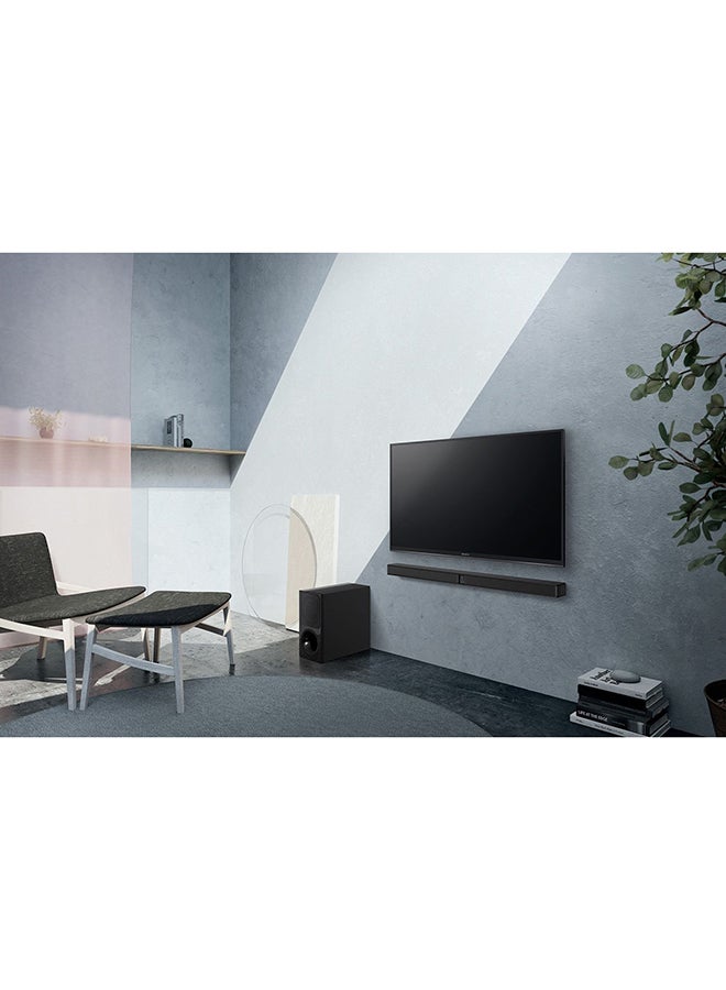 2.1ch Ultra-Slim Home Theatre Soundbar System With Wireless Subwoofer HT-CT290 Black