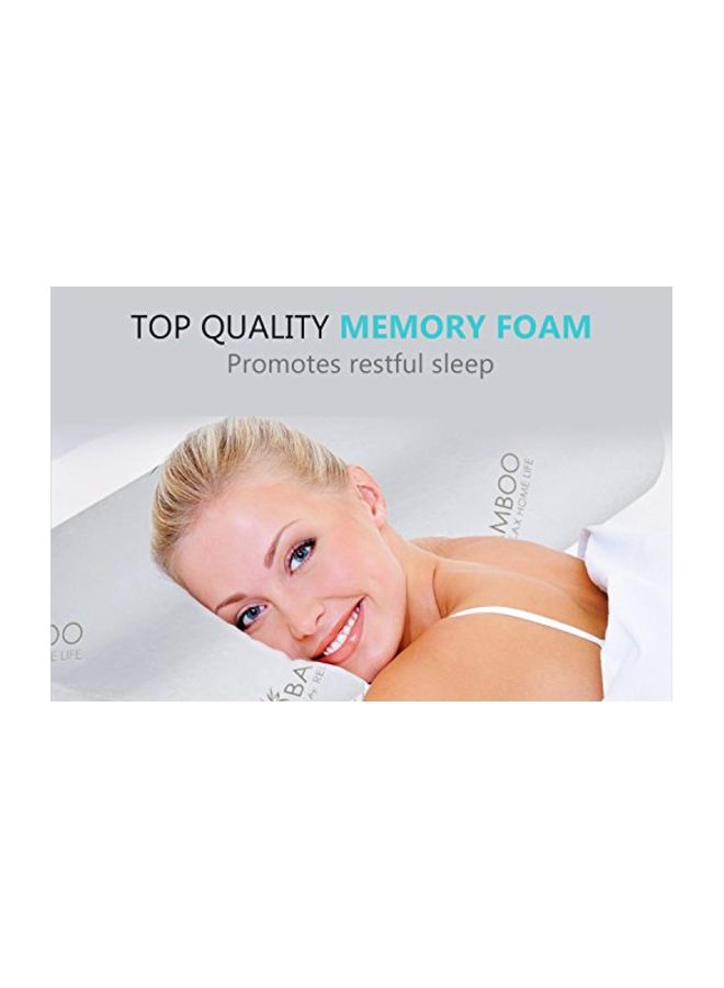 Relax Home Life - Contour Memory Foam Bamboo Pillow White King - Image 1