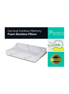 Relax Home Life Contour Memory Foam Bamboo Pillow White King  - Image 5