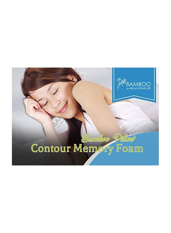Relax Home Life - Contour Memory Foam Bamboo Pillow White King - Image 1