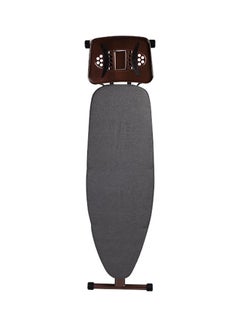 Royalford Portable Ergo-Wide Pro Ironing Board With Steam Iron Rest And Heat Resistant Metallic Cover Brown 162x43x96cm  - Image 1