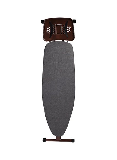Portable Ergo-Wide Pro Ironing Board With Steam Iron Rest And Heat Resistant Metallic Cover Brown 162x43x96cm