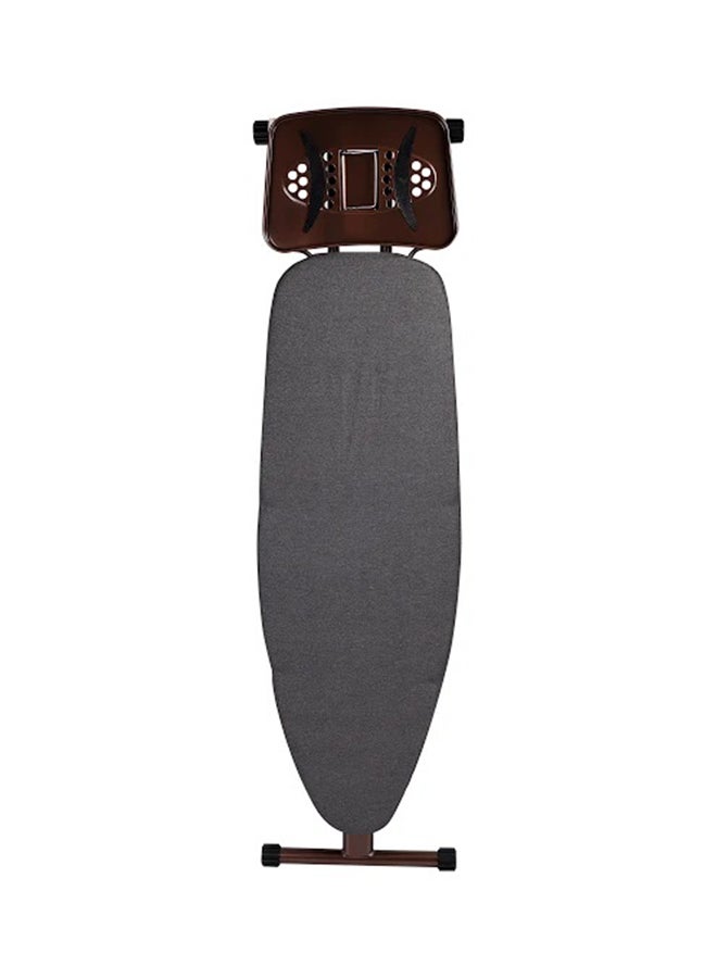 Royalford Portable Ergo-Wide Pro Ironing Board With Steam Iron Rest And Heat Resistant Metallic Cover Brown 162x43x96cm  - Image 1