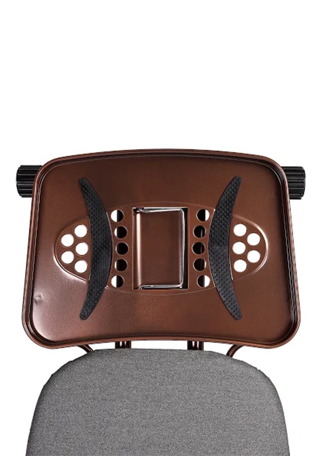 Royalford Portable Ergo-Wide Pro Ironing Board With Steam Iron Rest And Heat Resistant Metallic Cover Brown 162x43x96cm  - Image 4