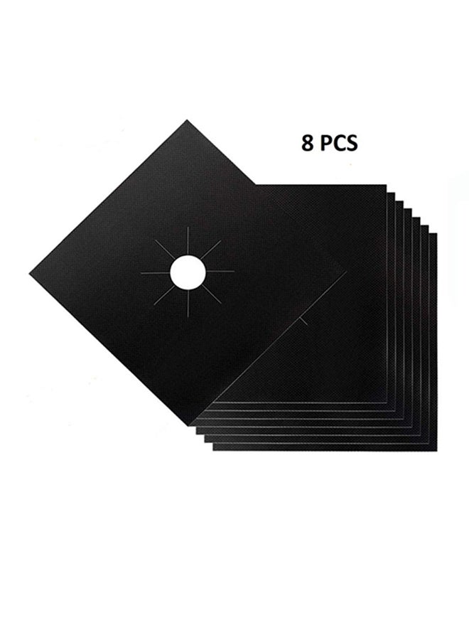 Rubik 8-Piece Gas Stove Burner Cover Black 25 x 25centimeter - Image 1