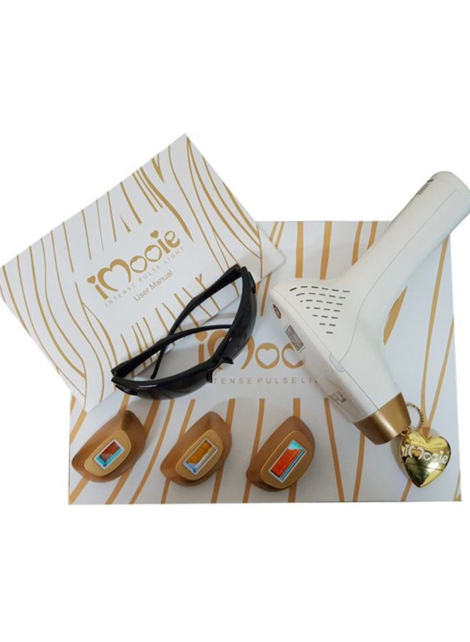 IMOOIE Hair Removal Device With IPL Technology And 4 Lamps White/Gold 385grams - Image 4