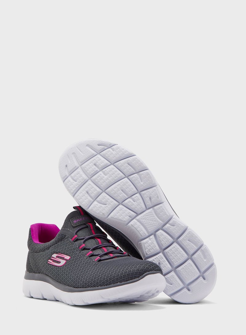 SKECHERS - Summits Slip On Training Shoes Grey - Image 1