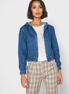 Zip Through  Hoodie Blue