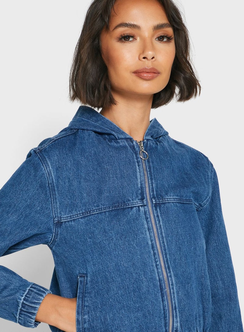 Lee Cooper - Zip Through  Hoodie Blue - Image 1
