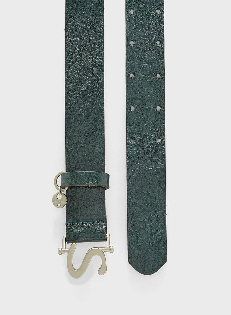 SALSA Logo Buckle Allocated Hole Belt Green - Image 2
