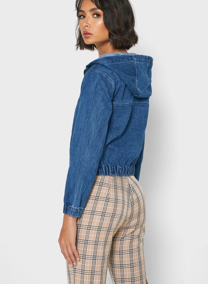 Lee Cooper - Zip Through  Hoodie Blue - Image 1