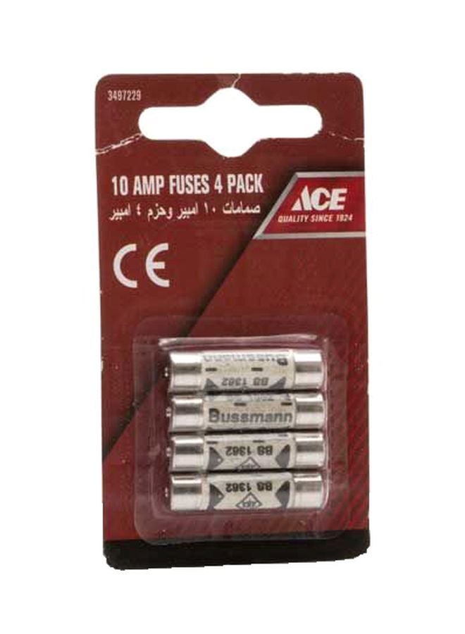 ACE 4-Piece Electrical Fuse Set Silver/White/Red