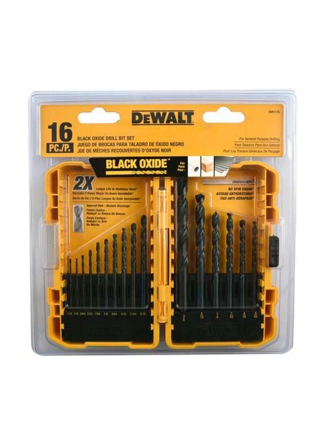 ديوالت طقم لقم مثقاب من 16 قطعة أسود