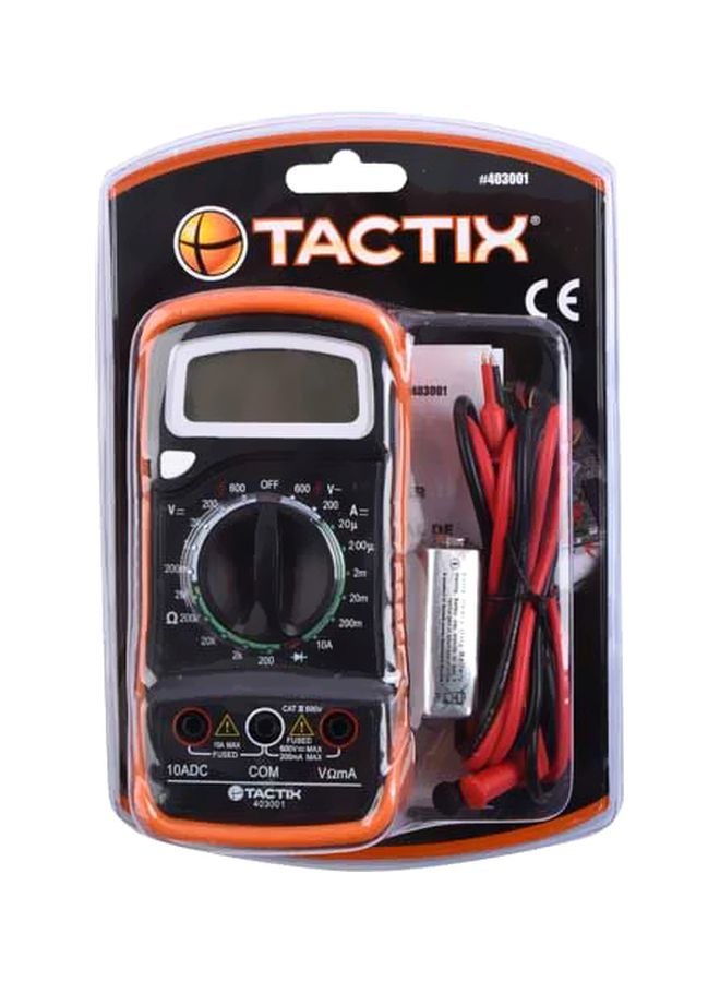 Tactix Electronic Digital Multimeter Black/Orange/Red 22.6x16.6x16.6cm 