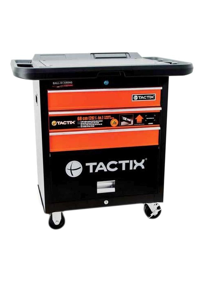 Portable Moving Drawer Box Black/Orange 68cm