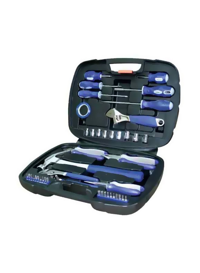 ZUCO 43-Piece Hand Tool Set With Storage Case Blue/Silver 
