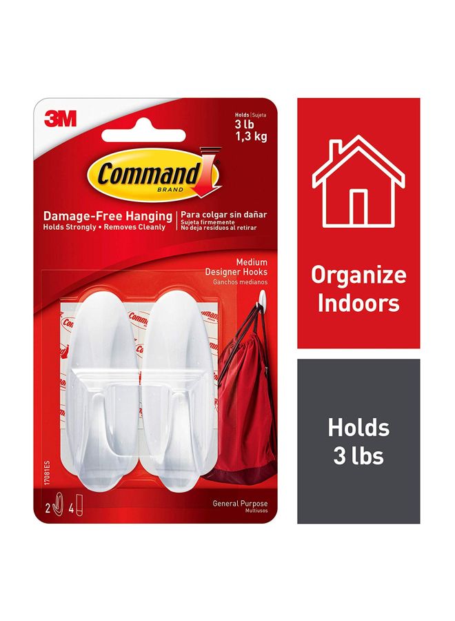 3M 6-Piece Hook Set White Medium - Image 2