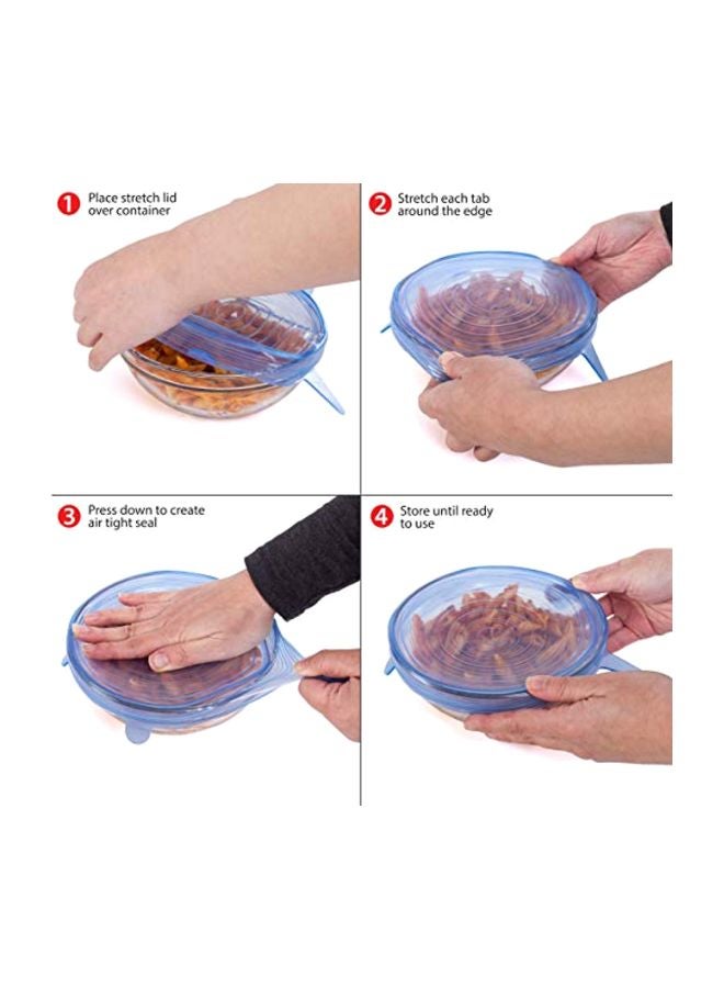 Kitchen & Home 6-Piece Silicone Food Saver Set Blue  - Image 3