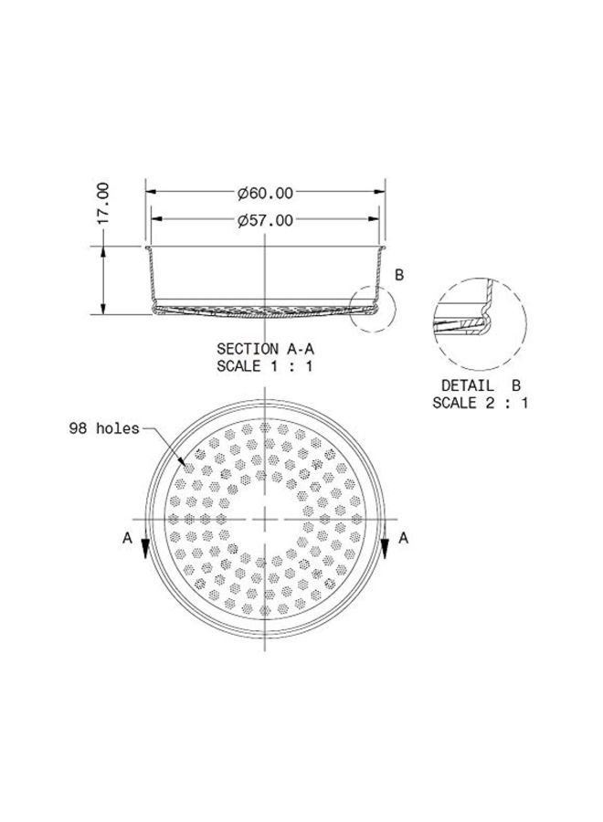 IMS - Espresso Machine Shower Screen Silver 3x3x2.5inch - Image 1