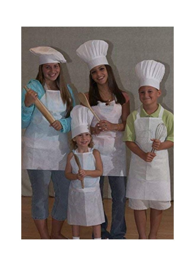 Generic Pack Of 4 Chef Hat White One Size  - Image 2