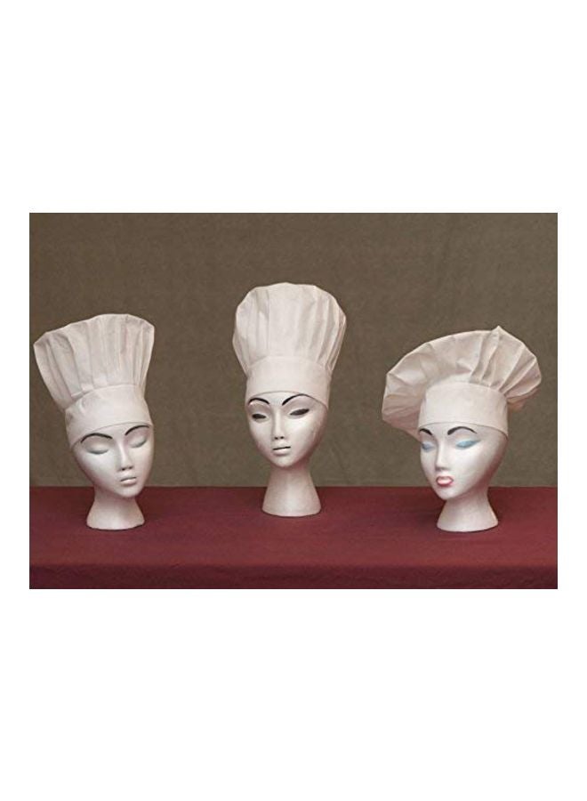 Generic Pack Of 4 Chef Hat White One Size  - Image 3