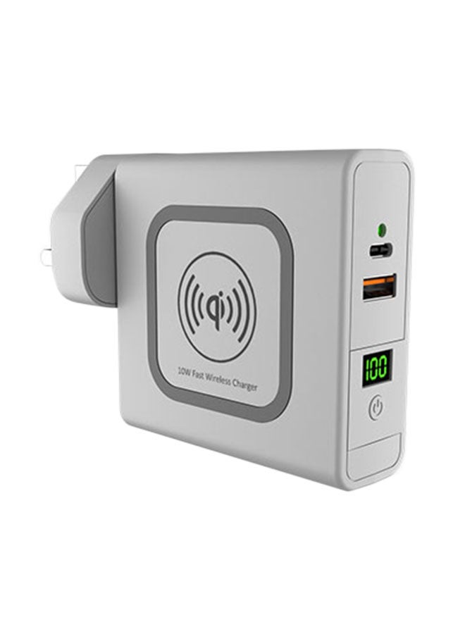 LeCtronic 9700.0 mAh Apex+ 3 In 1 Wall Charger With Wireless Power Bank Grey  - Image 1