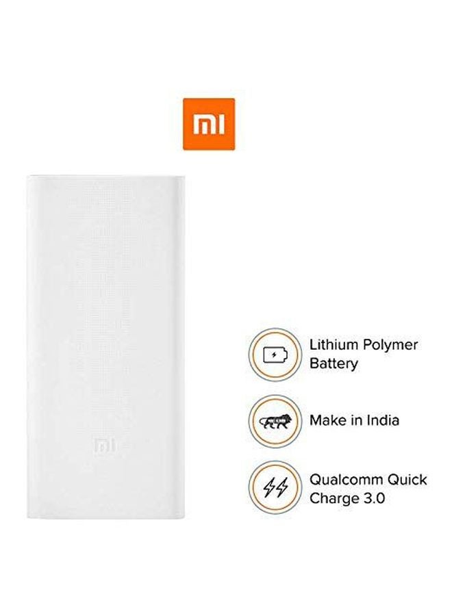 Xiaomi 20000.0 mAh Mi Power Bank White  - Image 2