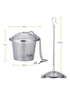 Generic 2-Piece Stainless Steel Tea Infusers Silver 2x2x1.3inch  - Image 2