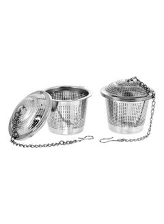 Generic 2-Piece Stainless Steel Tea Infusers Silver 2x2x1.3inch  - Image 1